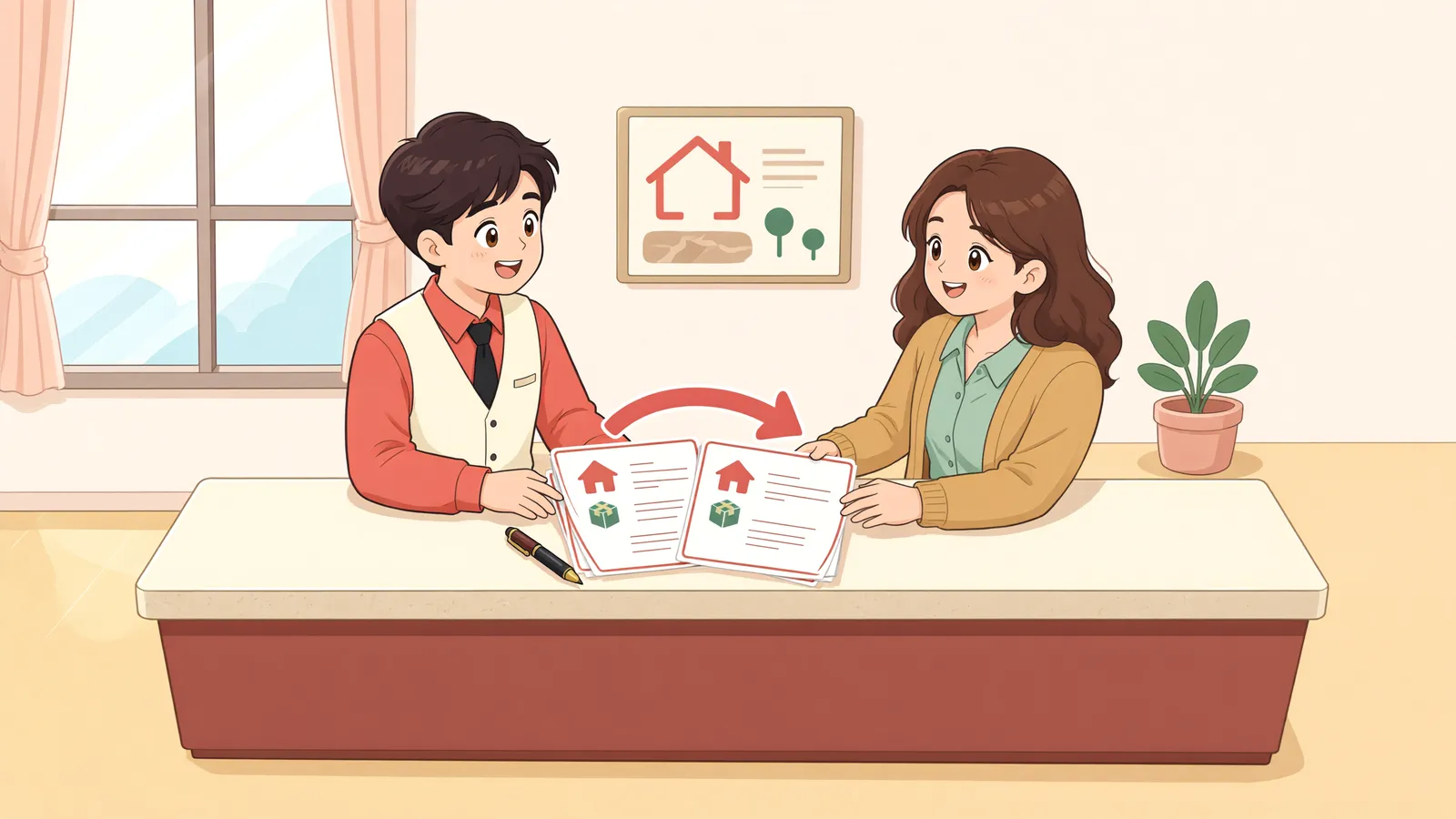 「건물 매수청구권만 넘겨받으면 충분할까」 상황을 그린 삽화
