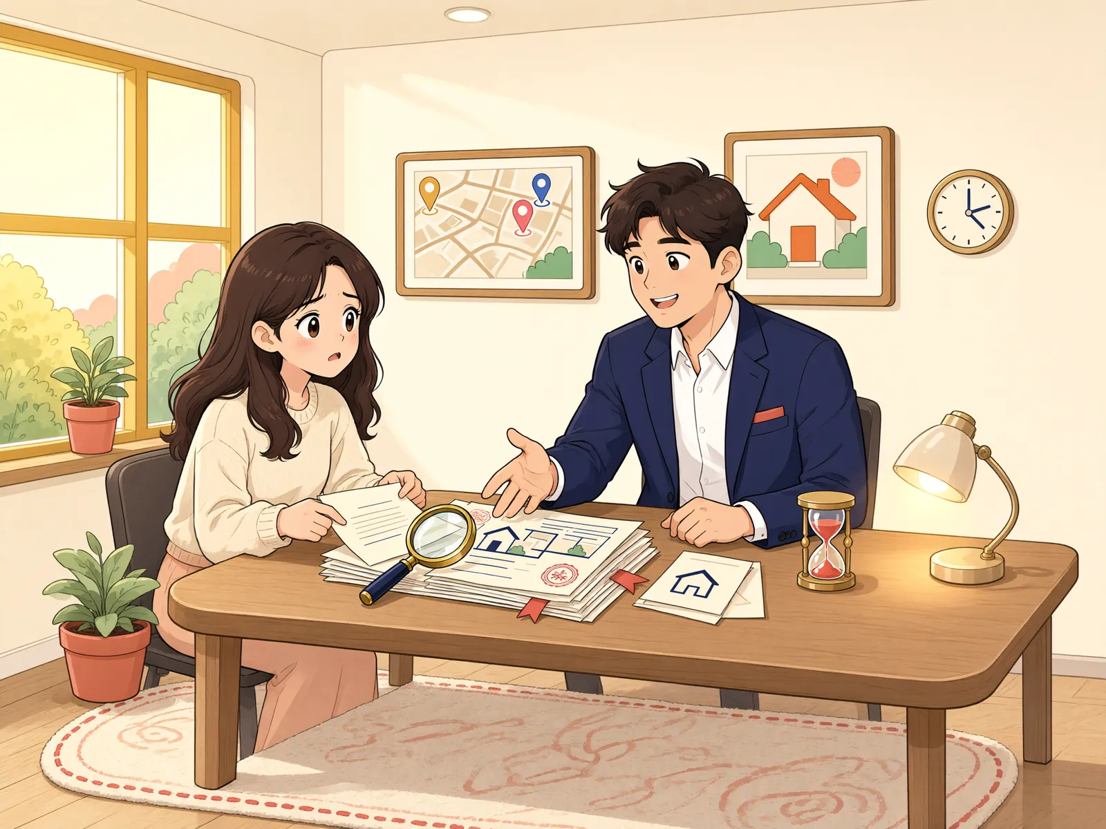 「재심을 냈다고 가처분이 계속 유지될까?」 상황을 그린 삽화