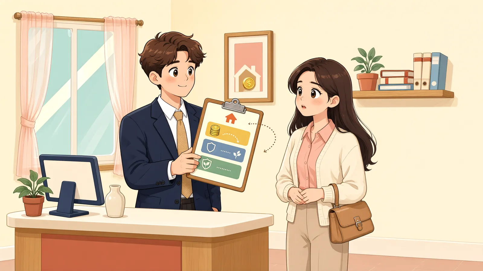 「소액임차인 몫을 먼저 받고 나면, 나머지는 어떤 순서로 받을까?」 상황을 그린 삽화