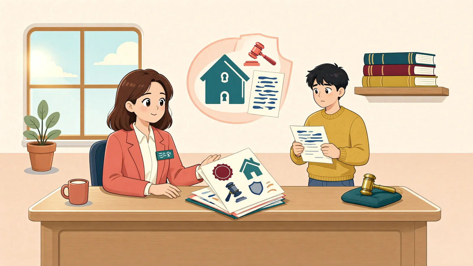 「전세권도 있고 임차인 지위도 있다면, 경매 뒤에는?」 상황을 그린 삽화