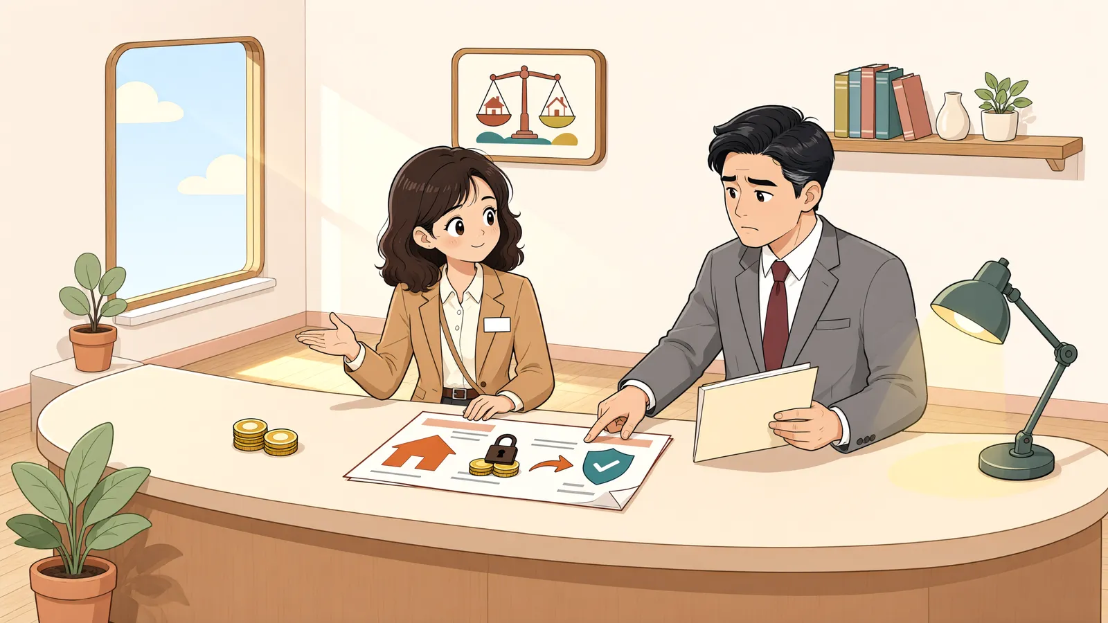 「해방공탁금 대여자, 먼저 압류하면 우선할 수 있을까」 상황을 그린 삽화