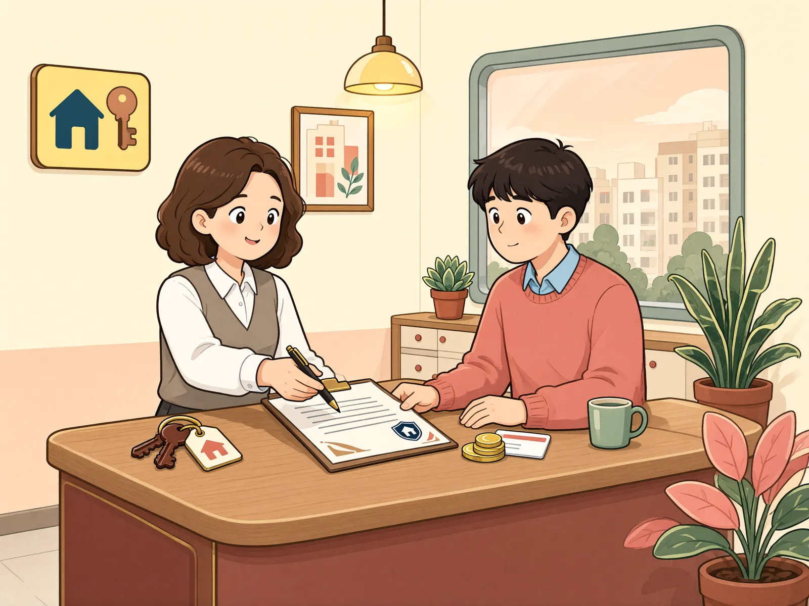 「공사 전부를 도급했다면 보험료도 전부 수급인 몫일까?」 상황을 그린 삽화