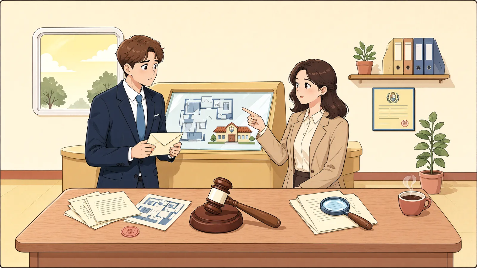 「교비회계 예금에도 강제집행을 신청할 수 있을까」 상황을 그린 삽화