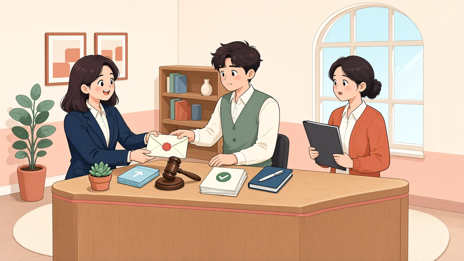 「공탁을 명한 확정판결, 다른 채권도 압류할 수 있을까」 상황을 그린 삽화