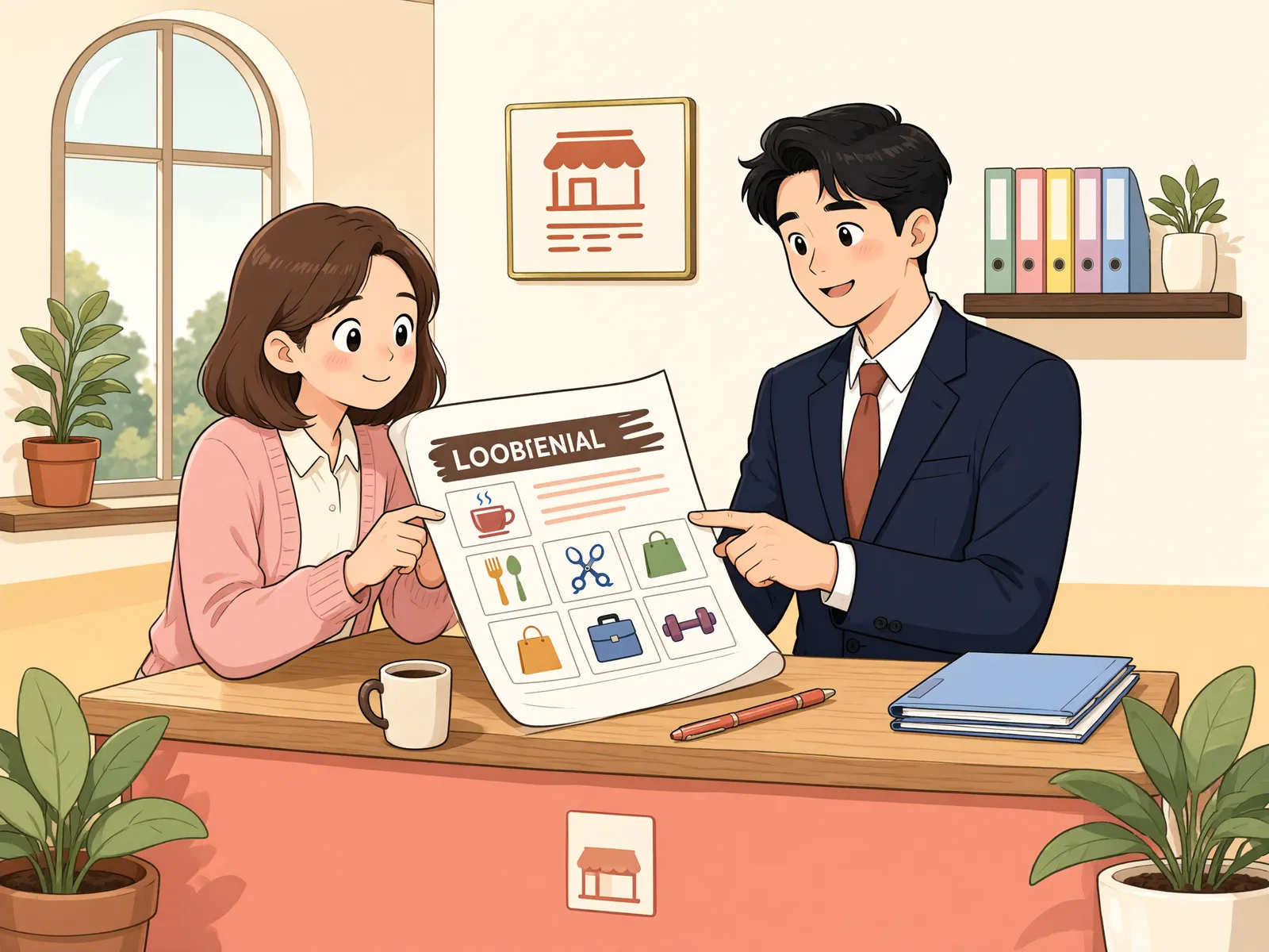 「상가 표준계약서, 꼭 써야 할까요?」 상황을 그린 삽화