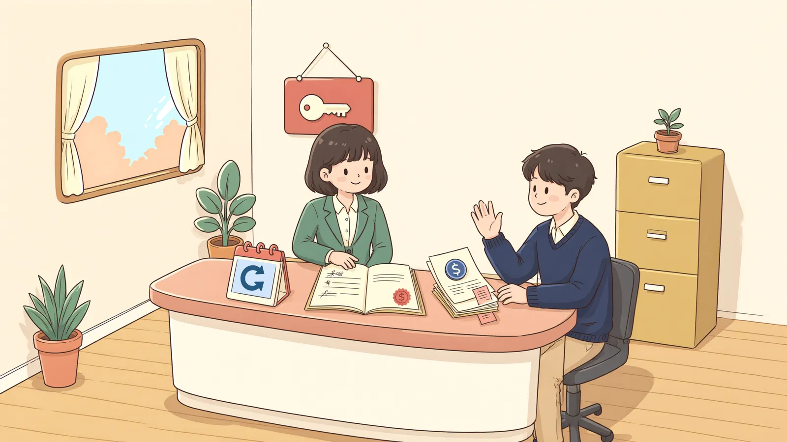 「갱신 뒤 임대료 인상, 시세만큼 올려줘야 할까?」 상황을 그린 삽화