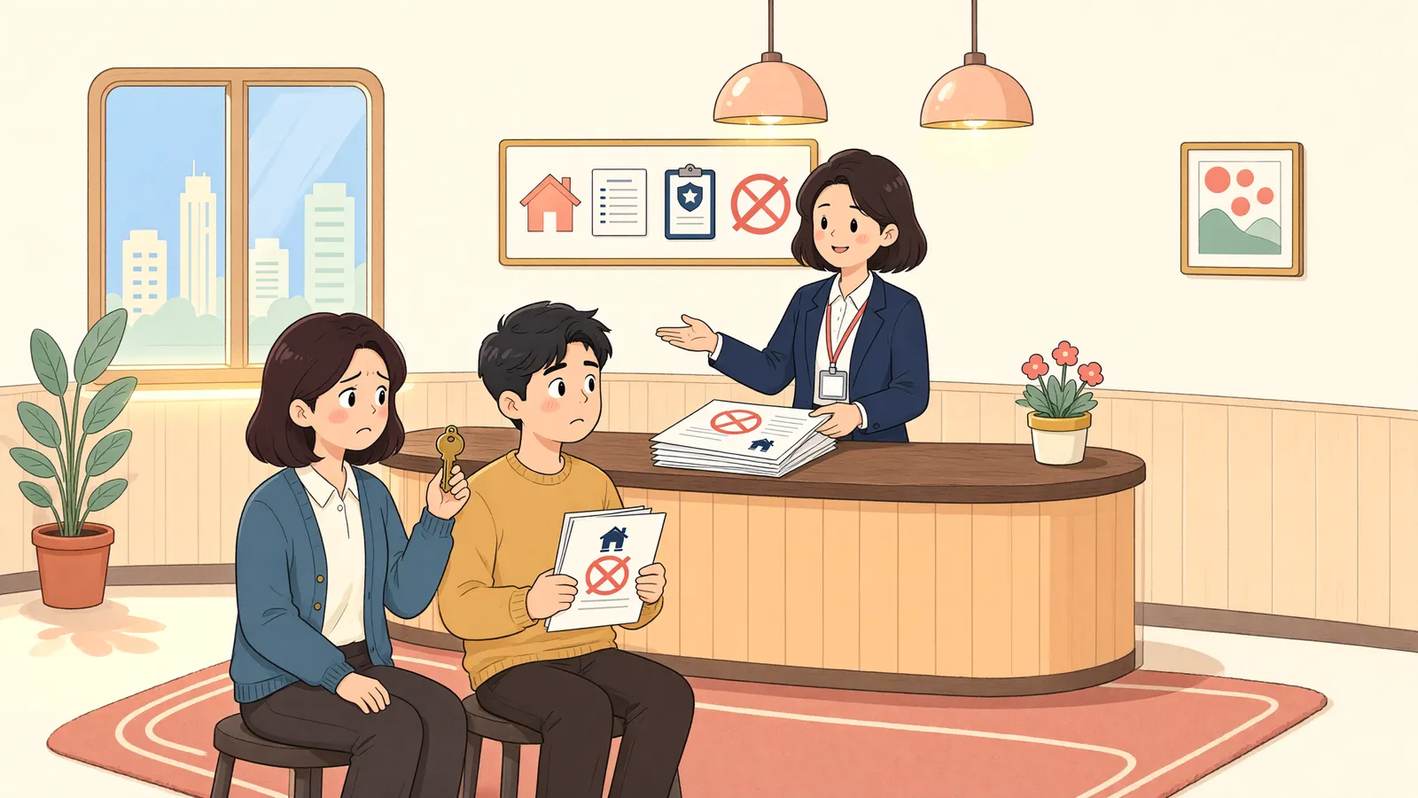 「임차권등기가 잘못 지워졌다면, 대항력도 사라질까」 상황을 그린 삽화