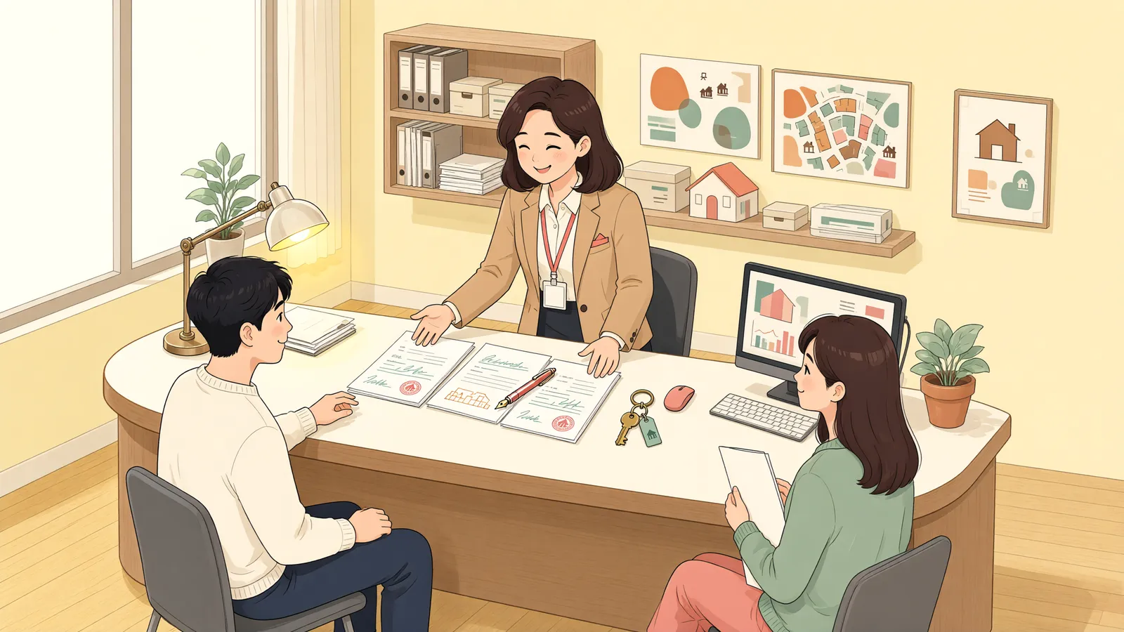 「열쇠는 돌려줬는데, 전세금 이자는 받을 수 있을까」 상황을 그린 삽화