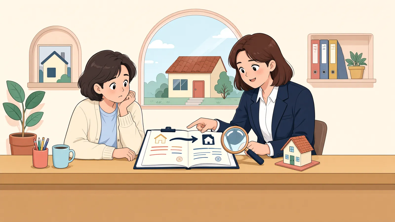 「매매대금은 냈는데, 취득세까지 내야 할까?」 상황을 그린 삽화