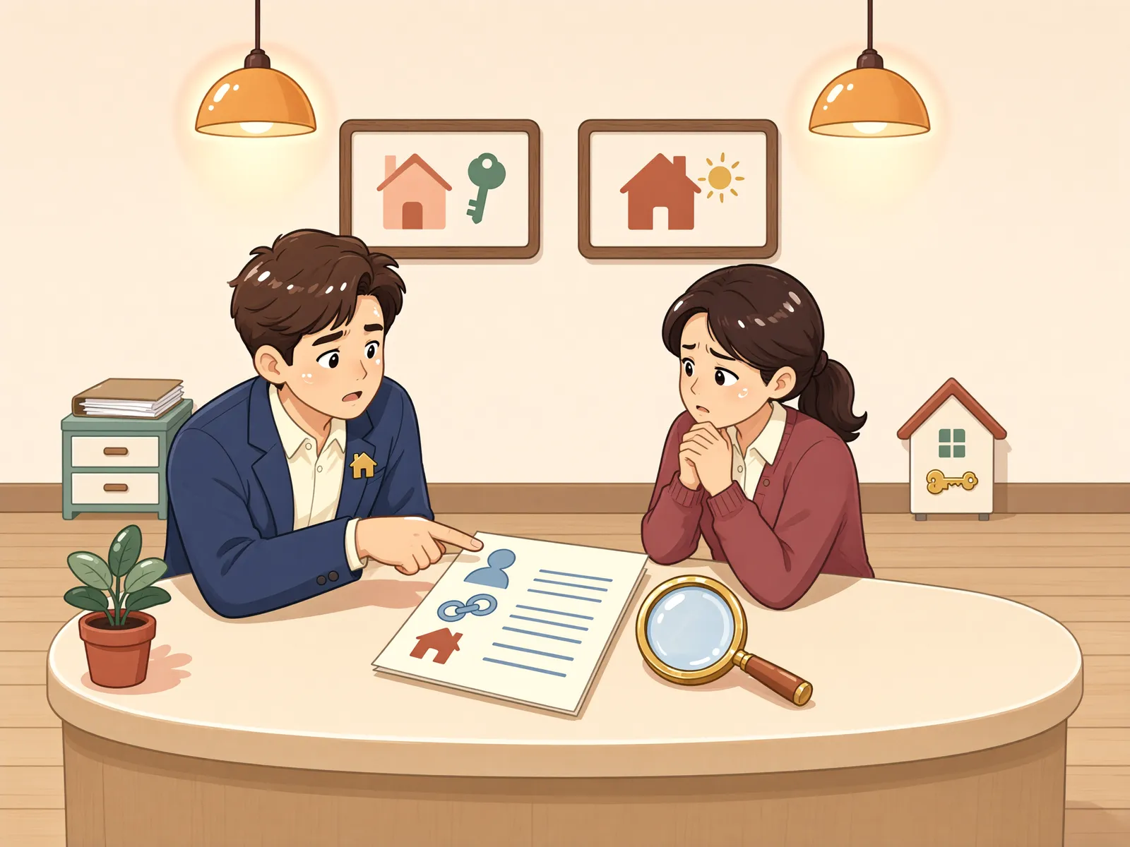 「보증인은 누구의 채권자일까? 개인회생 신청서에 담아야 할 세 갈래」 상황을 그린 삽화