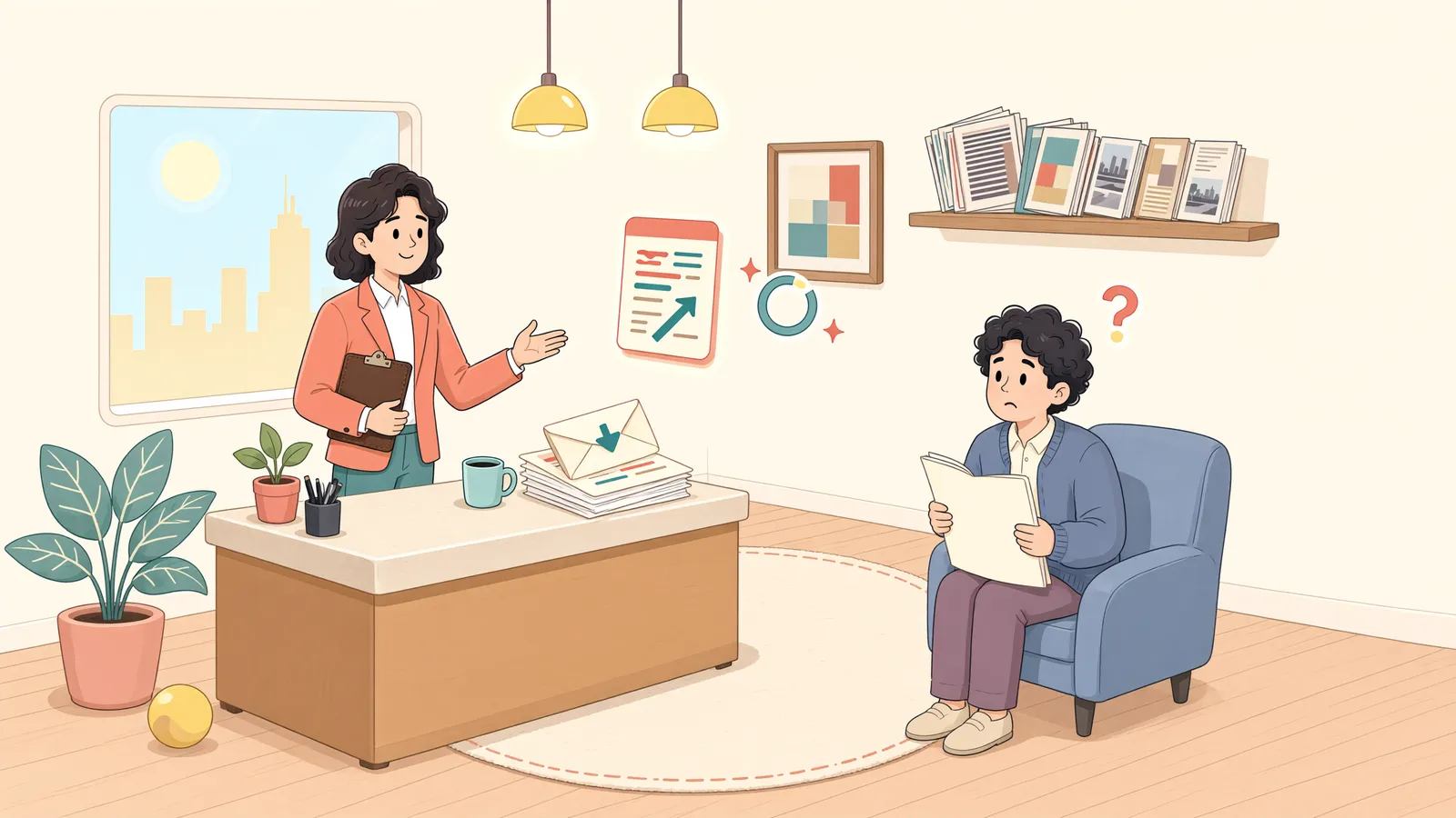 「중도금까지 냈는데, 제3자에게 소유권이 넘어갈 수 있을까?」 상황을 그린 삽화