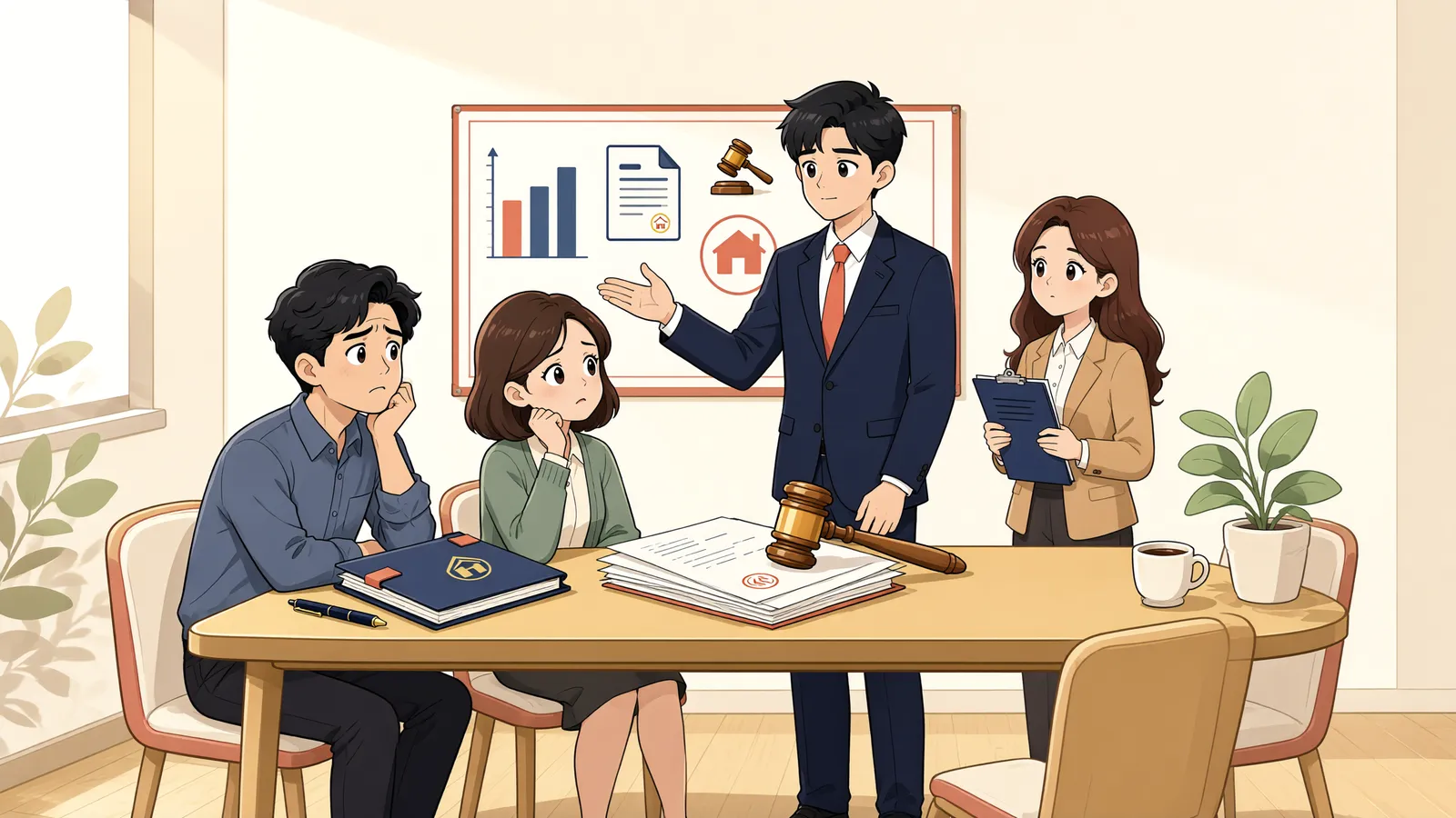 「재건축 총회결의, 효력을 다투려면 어떤 절차로?」 상황을 그린 삽화