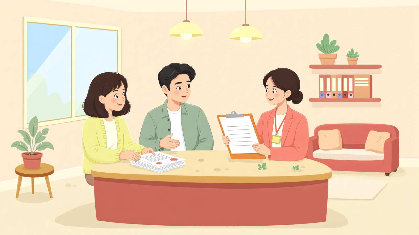 「시설비를 들인 상가, 계약서 특약이 발목을 잡을까」 상황을 그린 삽화