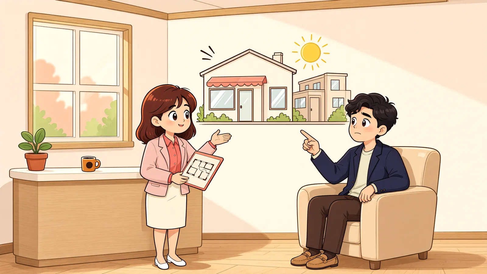 「작업소에서 살면 주택임대차보호법이 적용될까」 상황을 그린 삽화