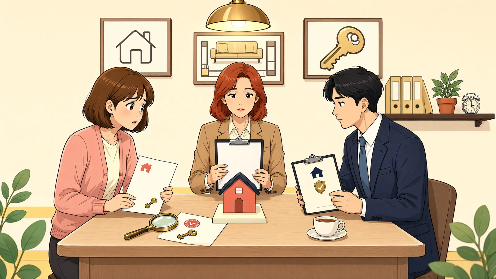 「가등기보다 늦은 임차, 본등기 뒤에도 버틸 수 있을까」 상황을 그린 삽화