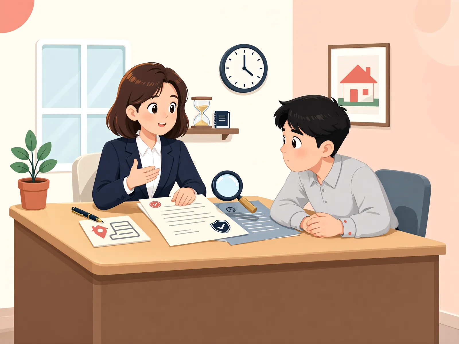 「출입문이 막혔다면, 1년 안에 해야 할 일」 상황을 그린 삽화