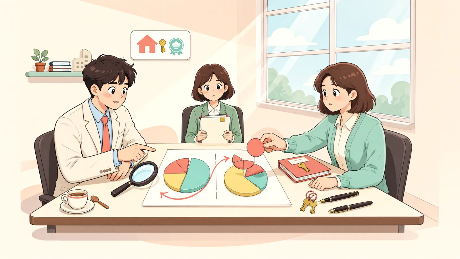 「공유지분 포기, 말만 하면 바로 넘어올까?」 상황을 그린 삽화
