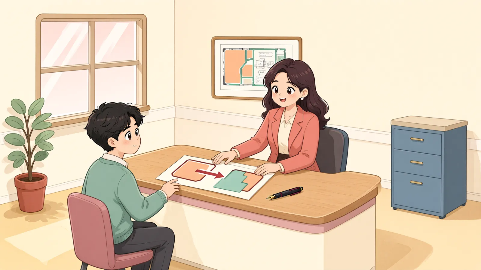 「대지권 등기 없는 아파트, 경매로 사면 땅 권리도 따라올까?」 상황을 그린 삽화