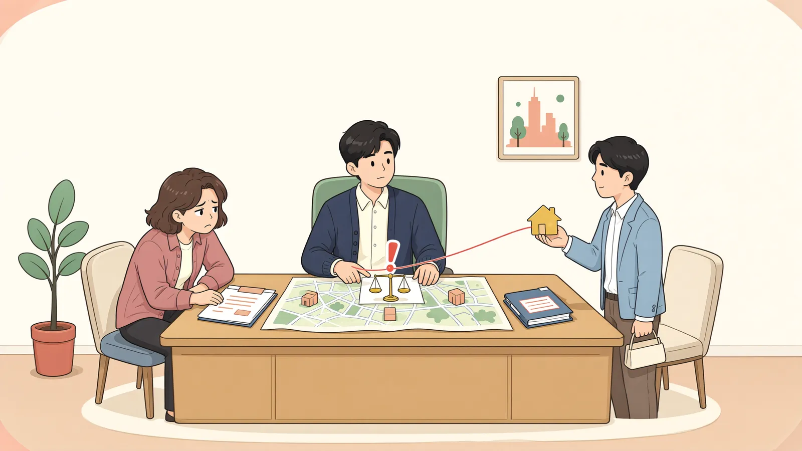 「경매로 산 집, 임차인이 보증금을 다 못 받았다면」 상황을 그린 삽화