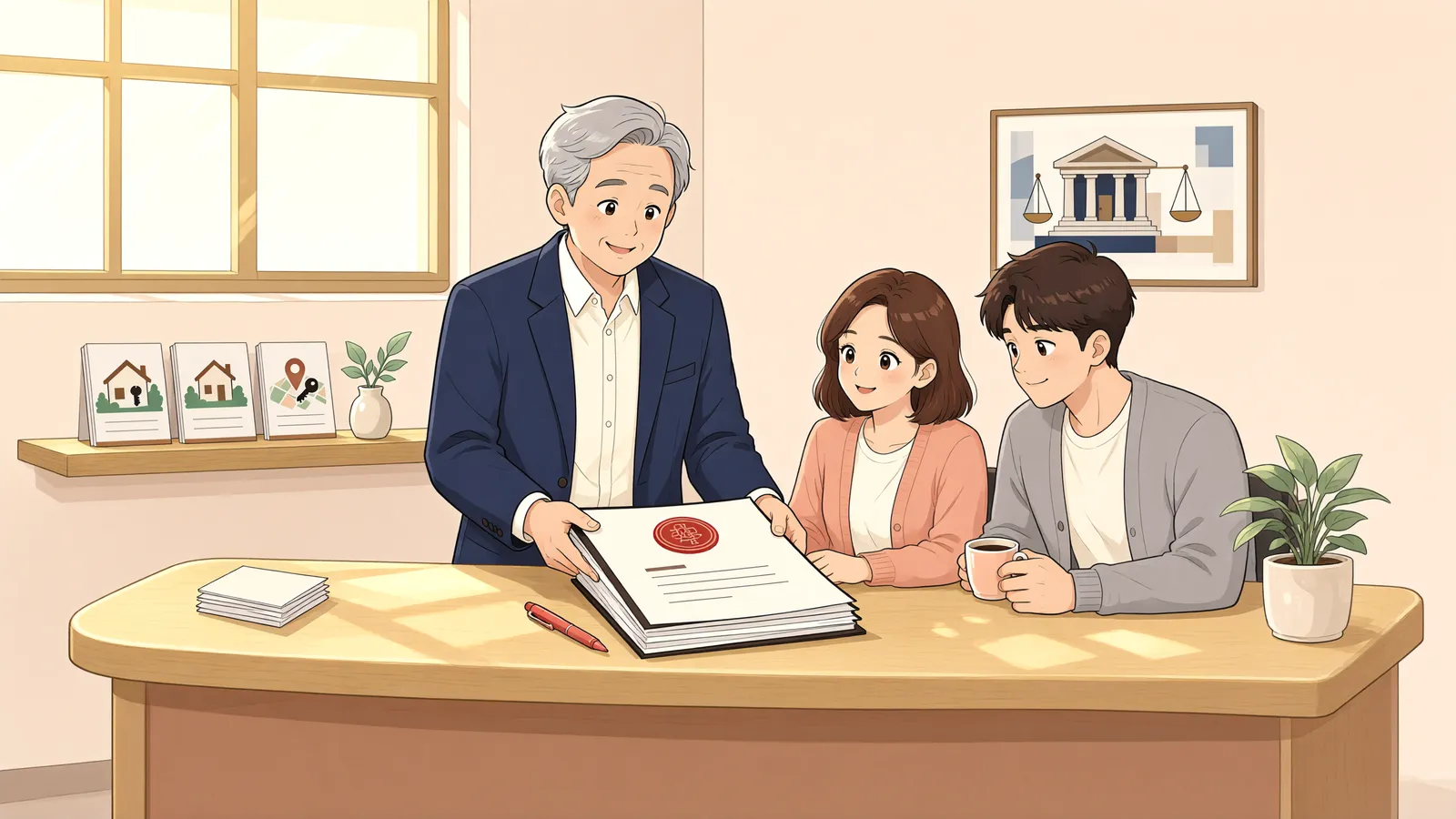 「제소전화해 뒤에도 집을 되찾을 수 있을까」 상황을 그린 삽화