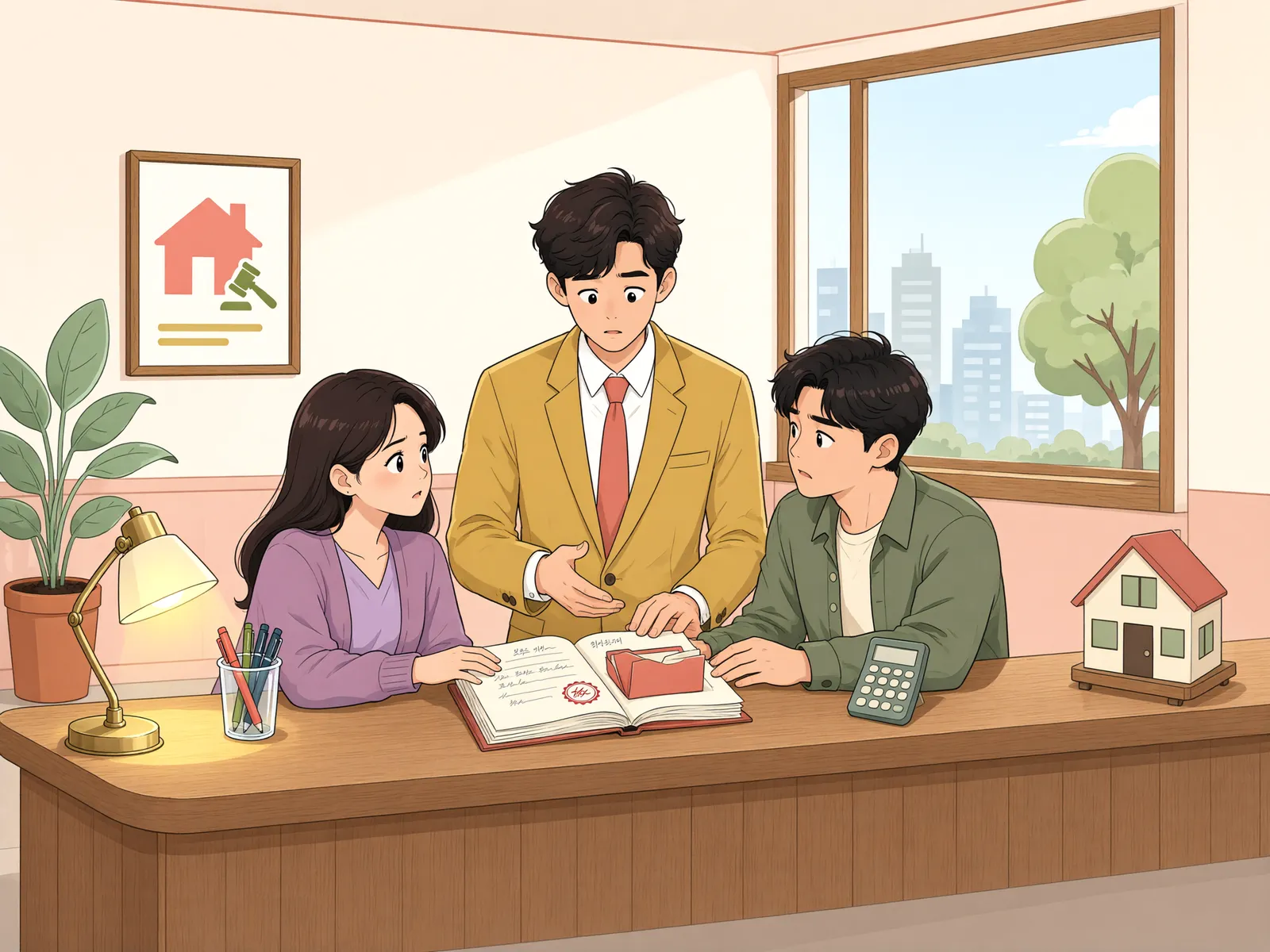 「골프장 부지는 넘어갔는데, 입회금 반환 판결도 따라갈까?」 상황을 그린 삽화