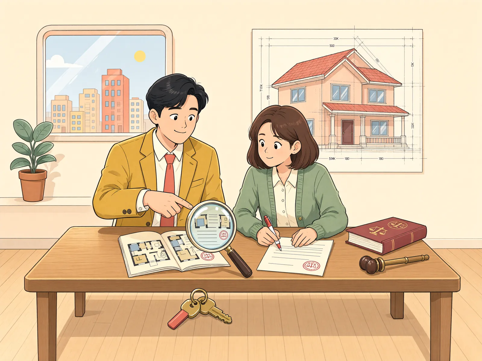「가등기 뒤 지은 건물, 새 주인이 샀어도 철거 대상일까」 상황을 그린 삽화