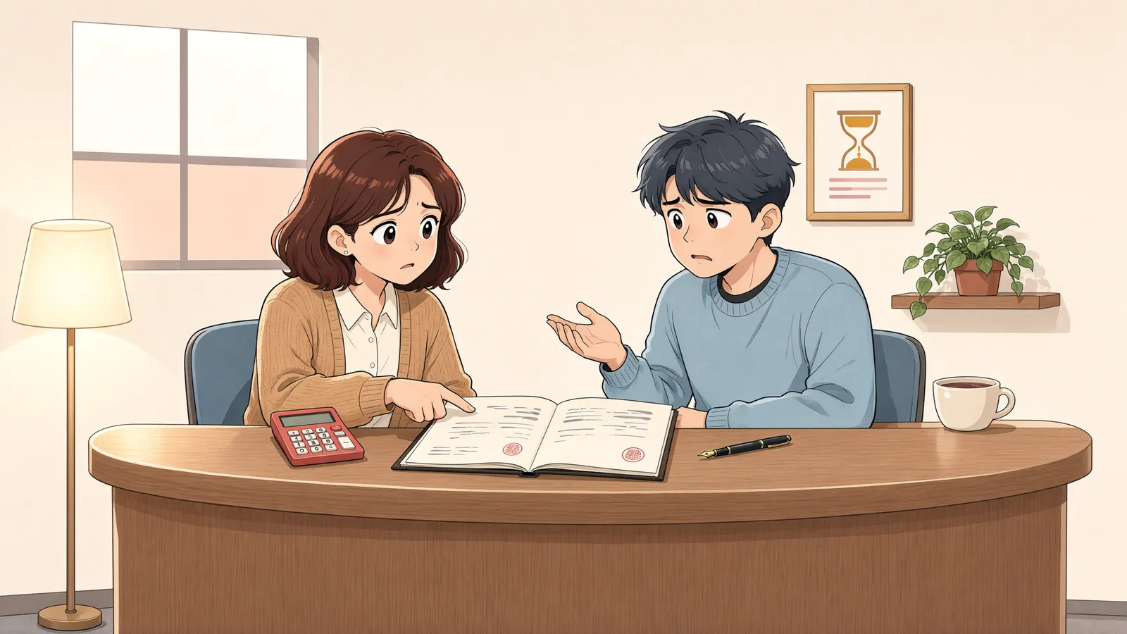 「계약금이 커 보여도, 빨리 해제됐어도 감액은 자동이 아닙니다」 상황을 그린 삽화