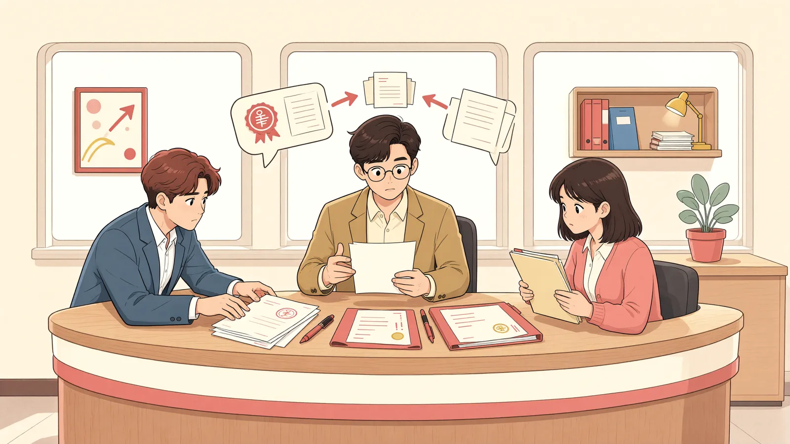 「압류·추심명령, 두 채권의 시효를 함께 멈출까」 상황을 그린 삽화