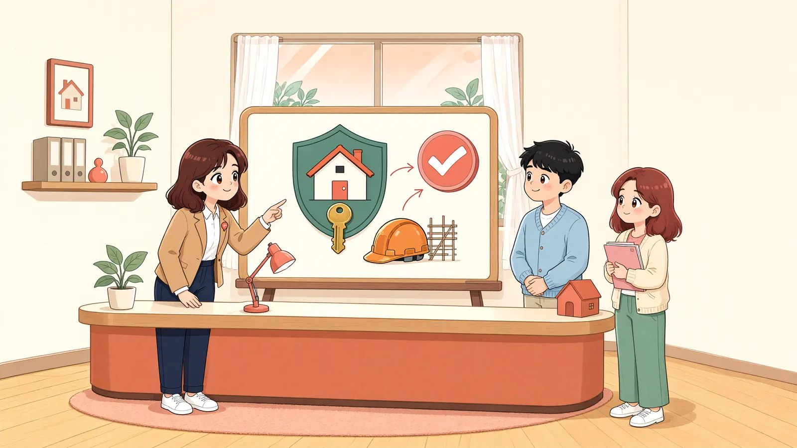 「공사대금 대신 받은 전세권, 실제 돈이 오가지 않아도 유효할까」 상황을 그린 삽화