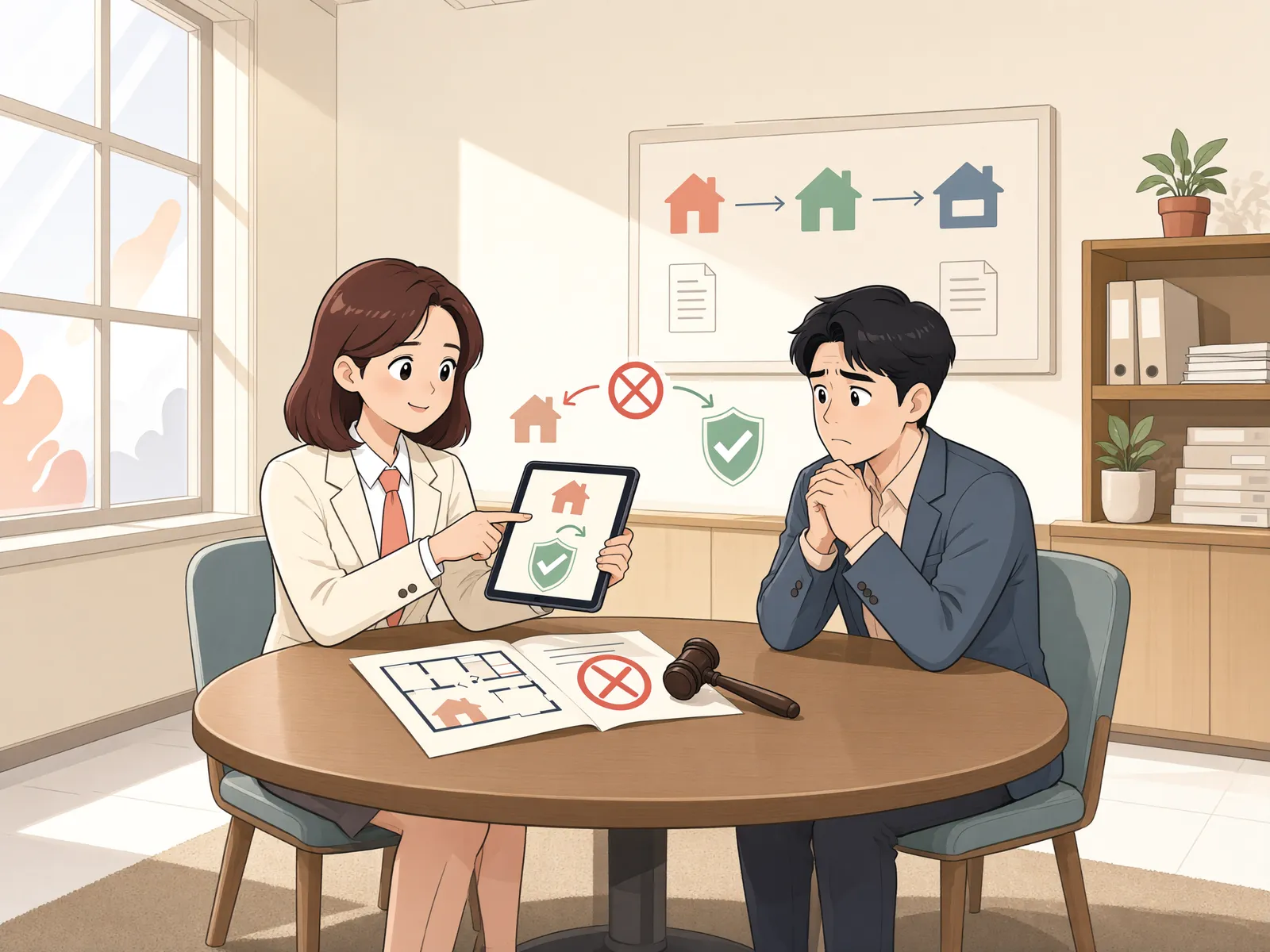 「빌려준 카메라가 압류됐다면, 누구를 상대로 다퉈야 할까」 상황을 그린 삽화