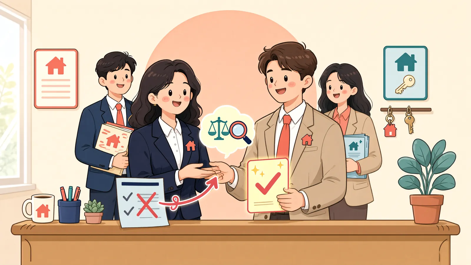 「갚은 빚의 공정증서, 새 대여금에도 쓸 수 있을까」 상황을 그린 삽화