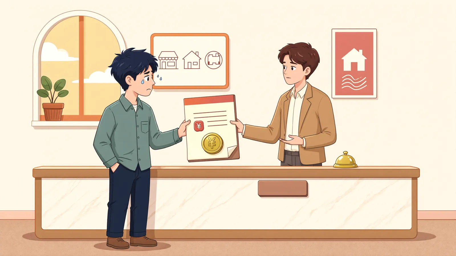 「새 임차인이 보증금도 차임도 감당하기 어렵다면」 상황을 그린 삽화