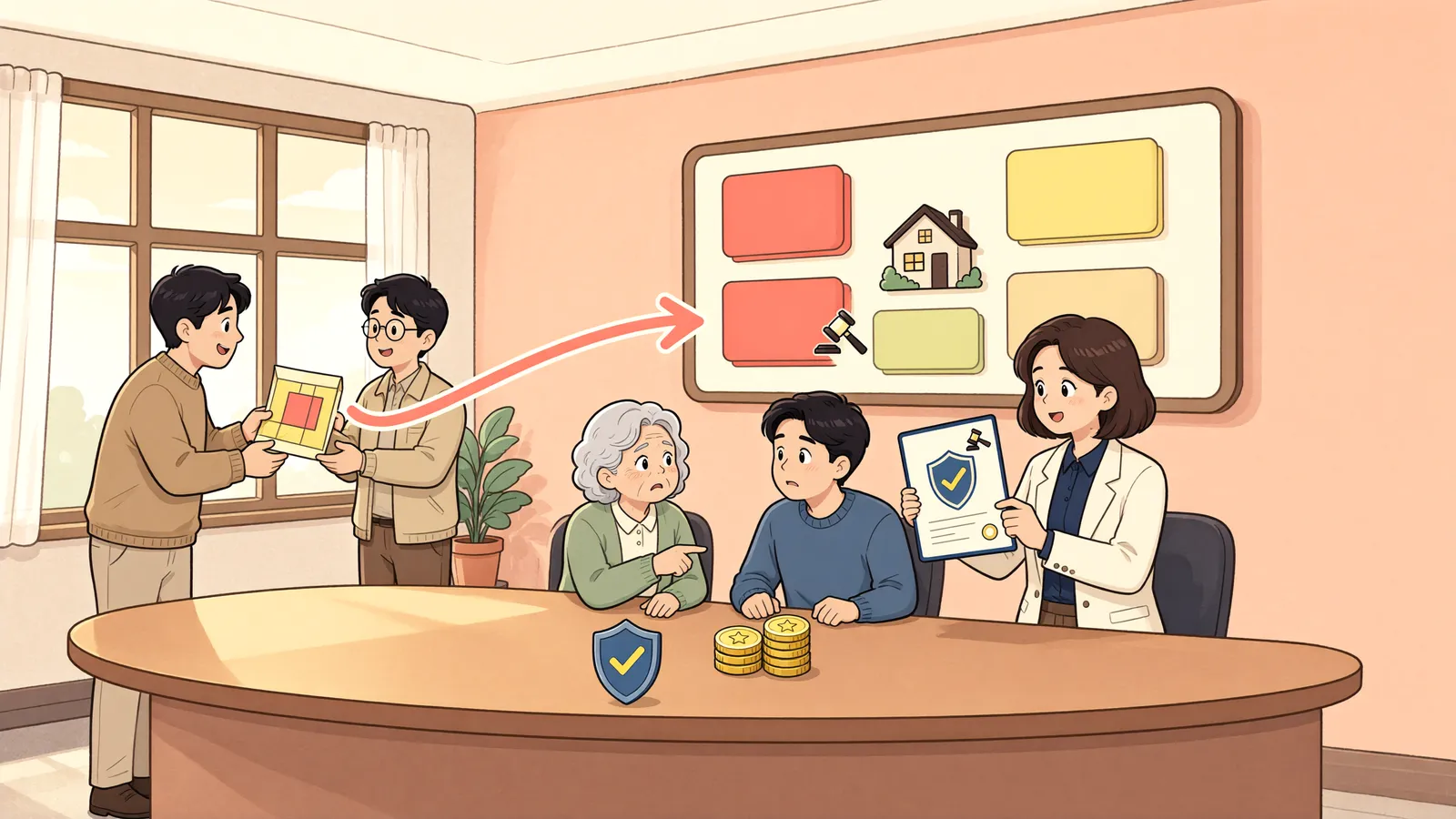 「집은 그대로인데 땅 한 필지만 경매된다면」 상황을 그린 삽화