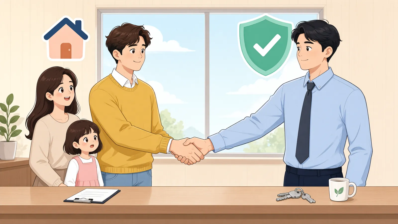 「집 한 채를 팔면 세금이 모두 비과세일까?」 상황을 그린 삽화