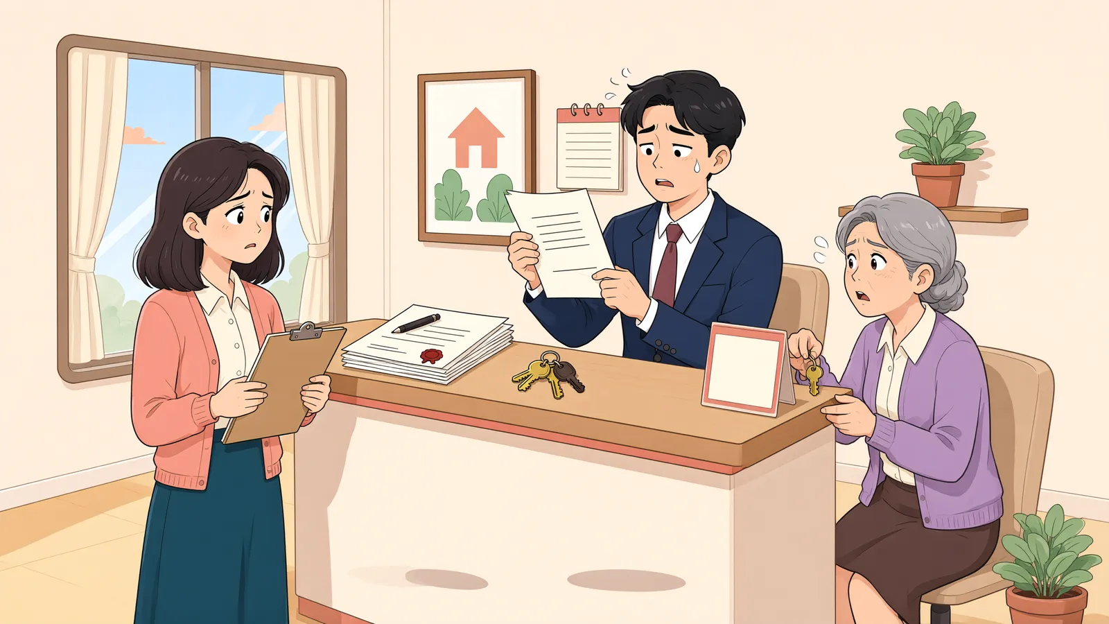 「경매 낙찰 전 체결한 상가 임대차, 우선변제권은?」 상황을 그린 삽화