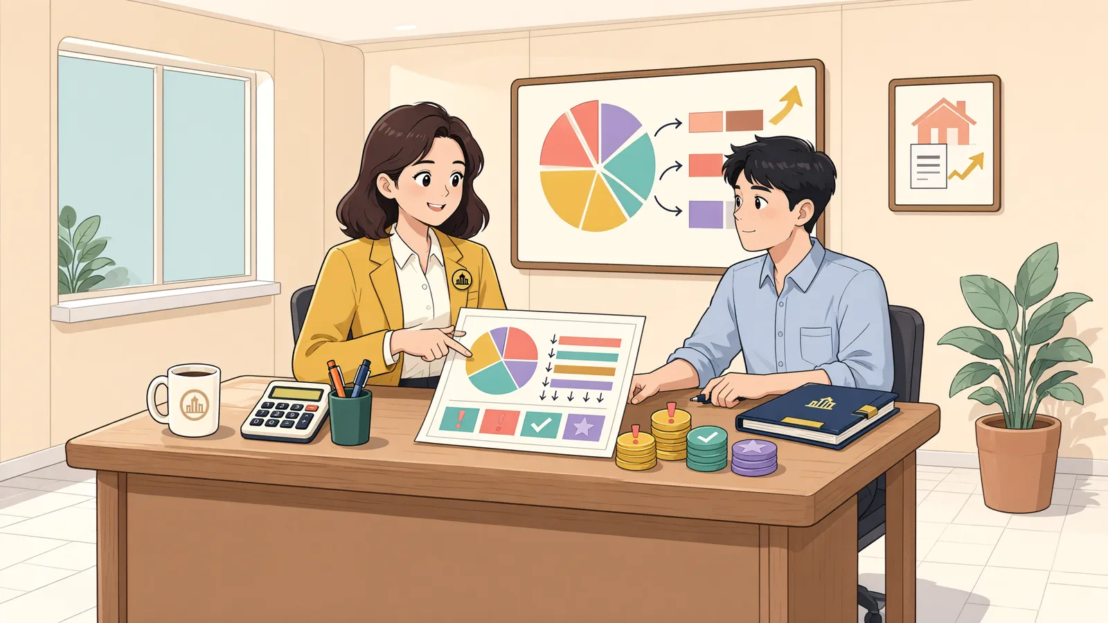 「전부명령이 차례로 도착했다면, 보증금은 어떻게 나눌까」 상황을 그린 삽화