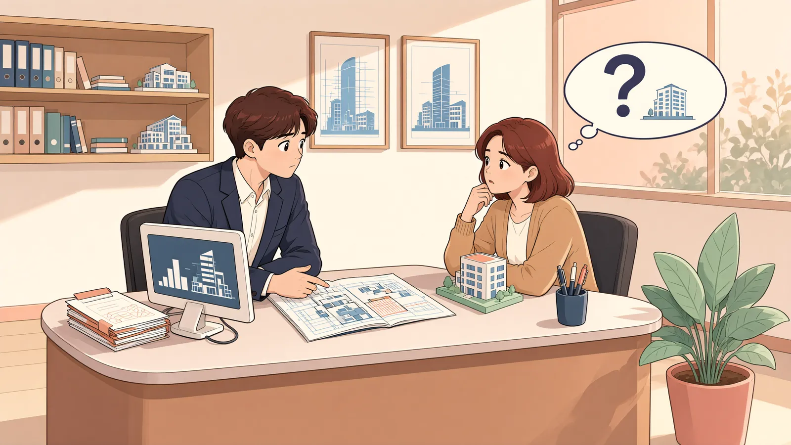 「농촌 숙박시설 허가, ‘마을 분위기’만으로 거부할 수 있을까」 상황을 그린 삽화