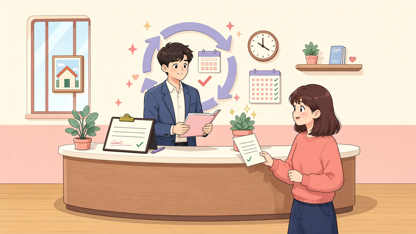 「계약 끝난 지 반년, 집주인이 이제 와서 나가라면」 상황을 그린 삽화