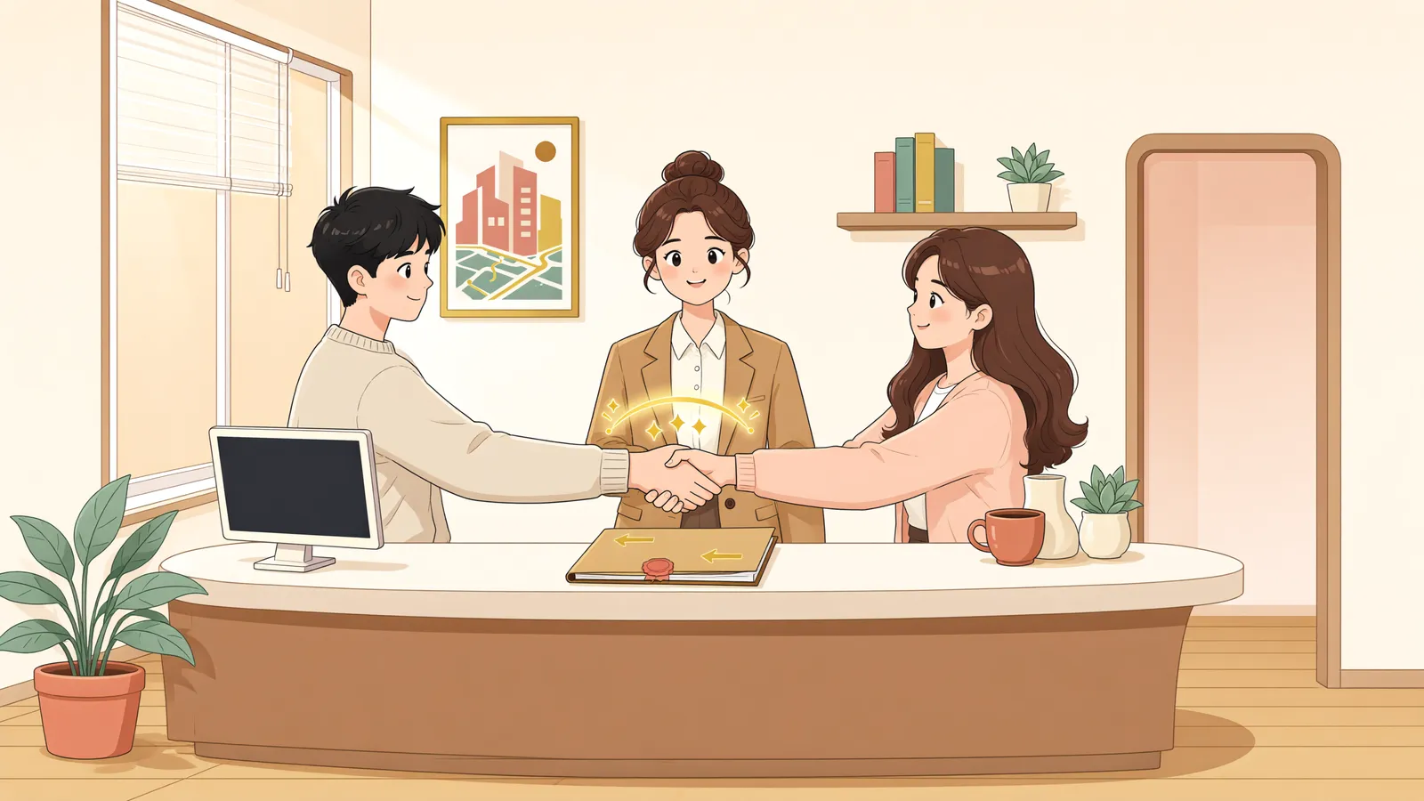「상가 권리금, 건물주 몫으로 돌려받을 수 있을까」 상황을 그린 삽화