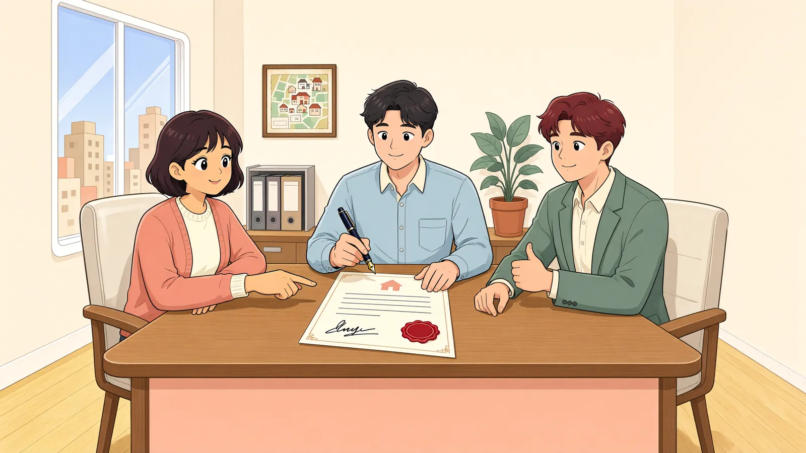 「임차보증금 담보 전세권, 제3자 명의로도 가능할까」 상황을 그린 삽화