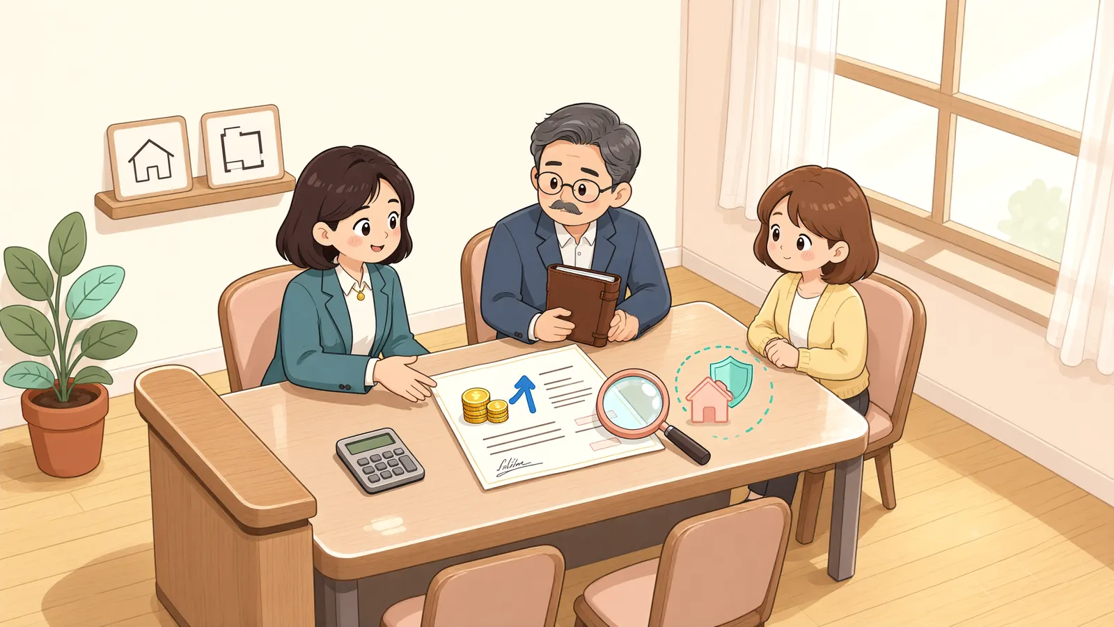 「보증금을 올린 뒤 근저당권이 설정됐다면, 증액분도 보호될까?」 상황을 그린 삽화