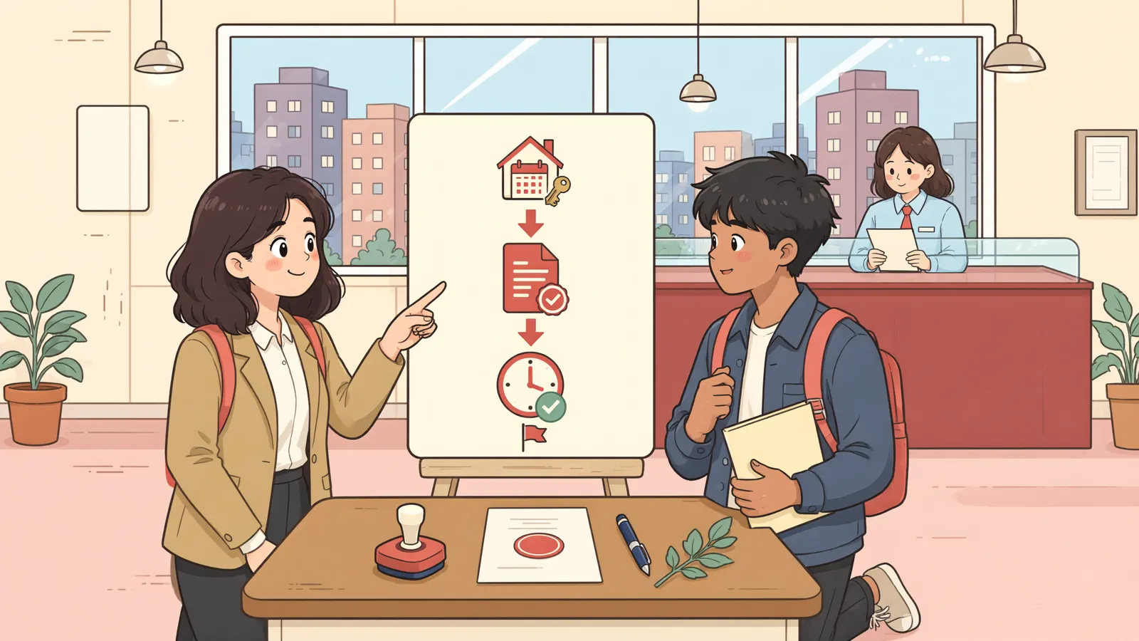 「임차권등기는 늦었어도, 대항력은 먼저 생겼다면」 상황을 그린 삽화