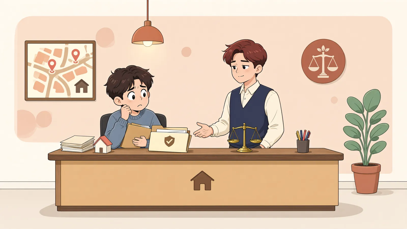「파산 면책 뒤 빠진 보증채무, 다시 갚아야 할까」 상황을 그린 삽화
