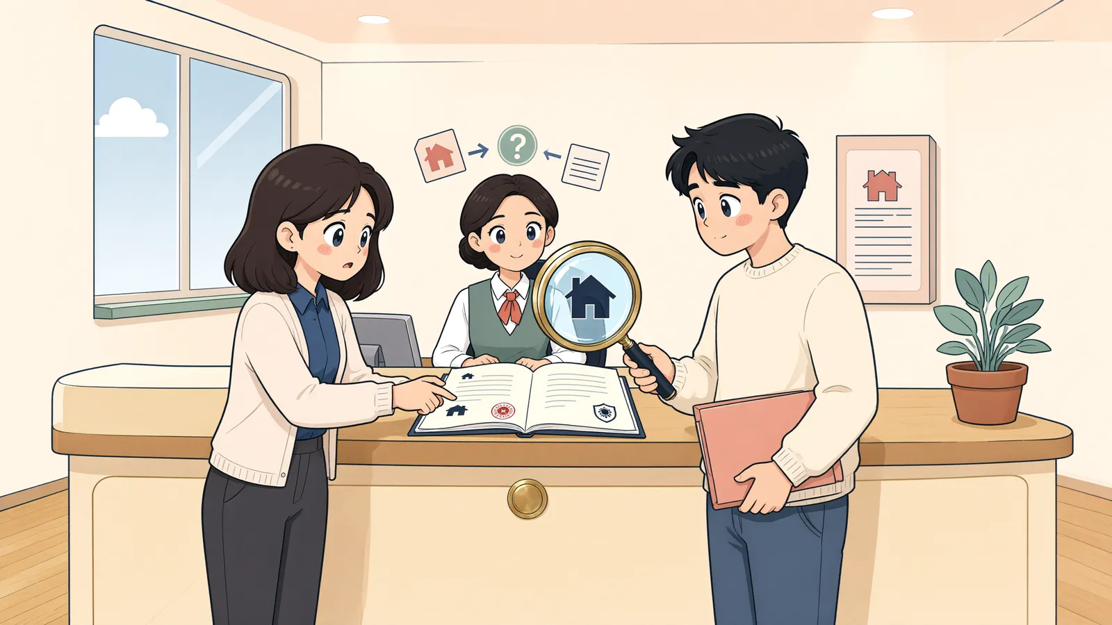 「가등기 성격을 확인하면 가압류가 지켜질까?」 상황을 그린 삽화