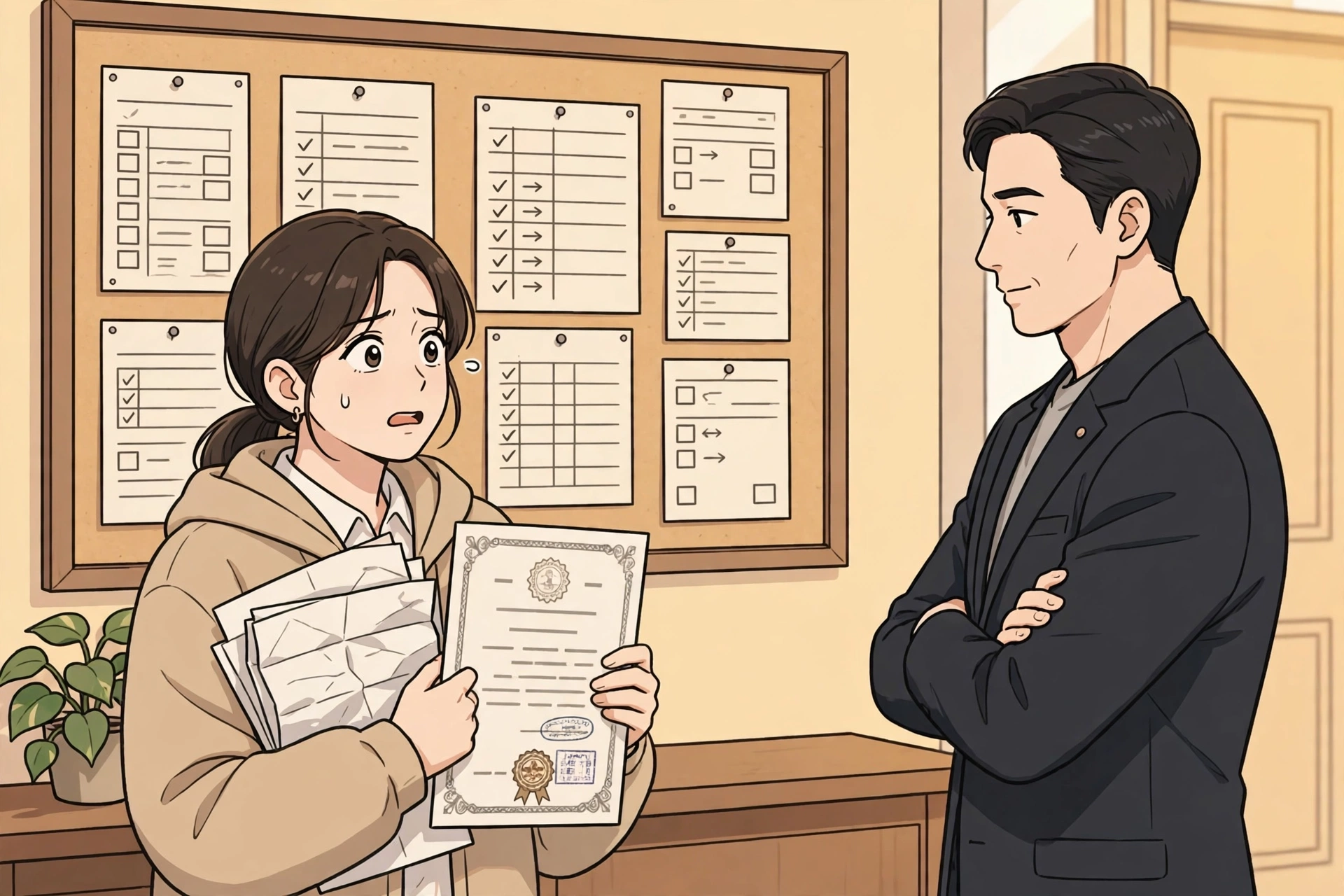 「전세권까지 설정했는데, 전입신고를 옮기면?」 상황을 그린 삽화
