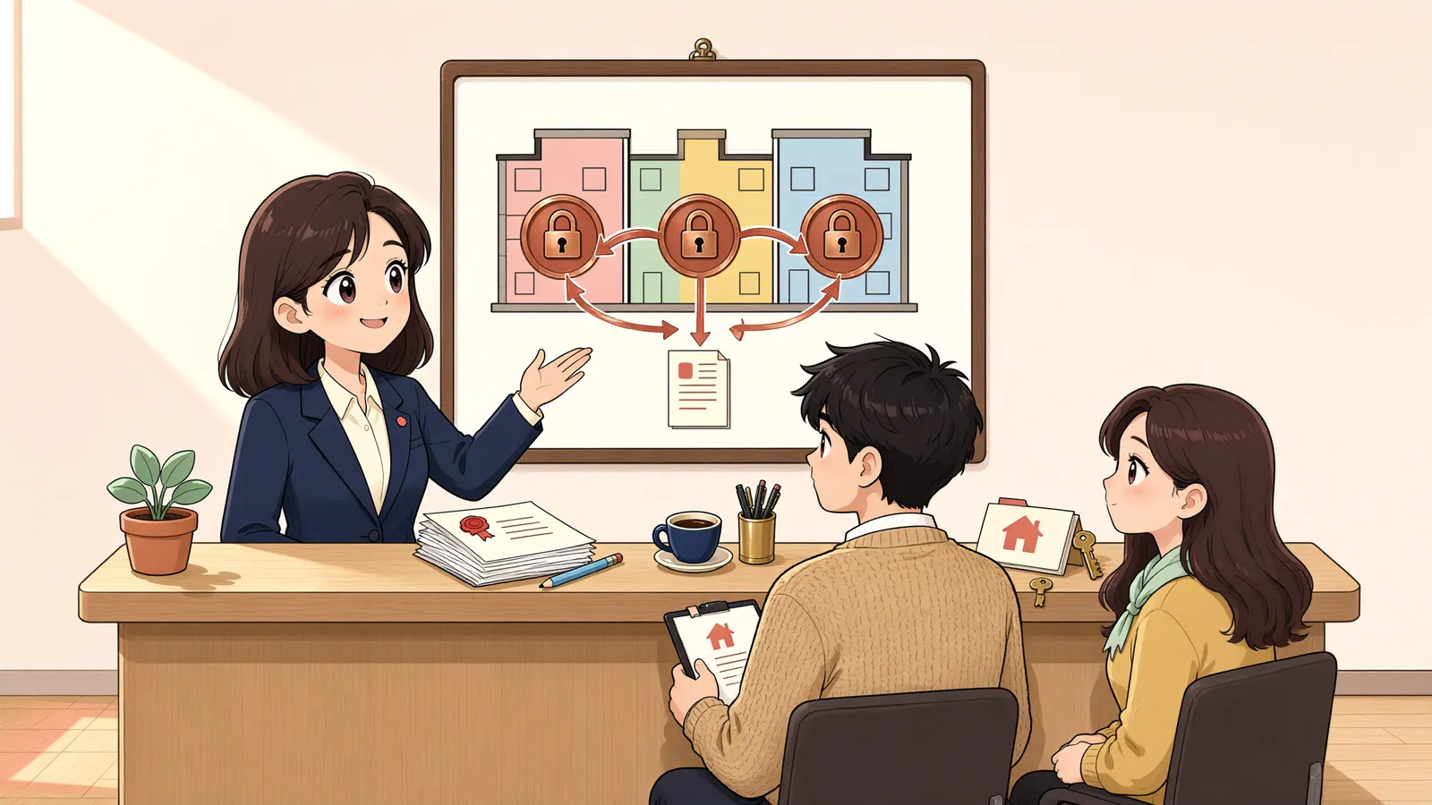 「공장 경매대금, 누구 몫으로 나뉠까」 상황을 그린 삽화
