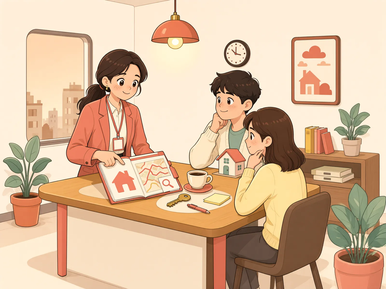 「한꺼번에 받은 임대분양금, 매달 공제하면 월세가 아닐까?」 상황을 그린 삽화
