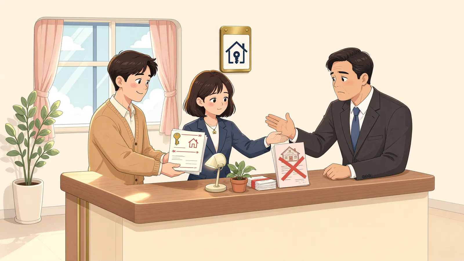 「빚은 갚았는데 건물은 다시 팔렸다?」 상황을 그린 삽화