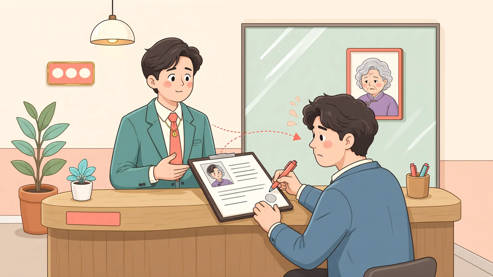「집주인이 아닌 임대인과 계약해도 보호받을 수 있을까?」 상황을 그린 삽화