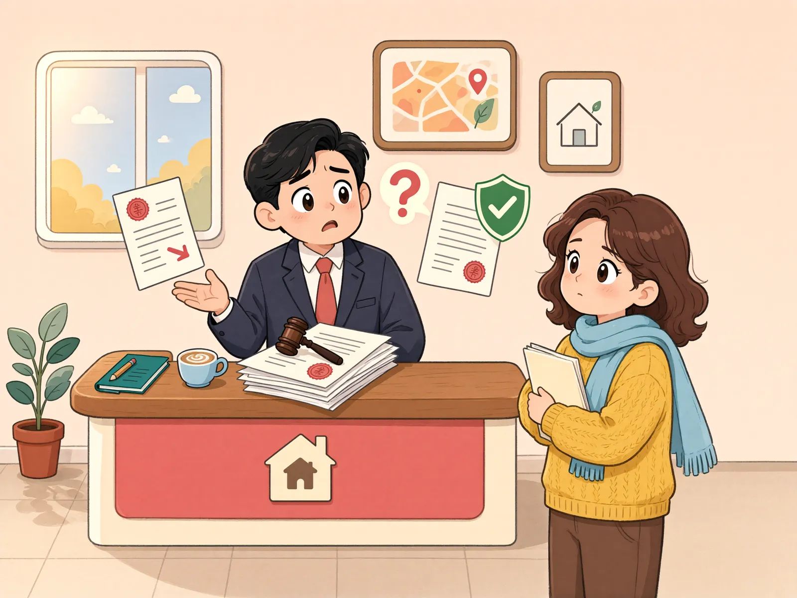 「임대회사가 파산하면 소액보증금은 어디서 돌려받을까」 상황을 그린 삽화